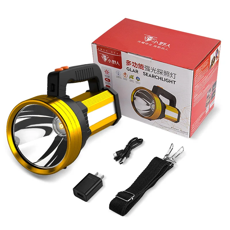 Перезаряжаемый портативный прожектор фонарь поисковой P50 для рыбалки кемпинга светодиодный фонарик аварийной зарядки