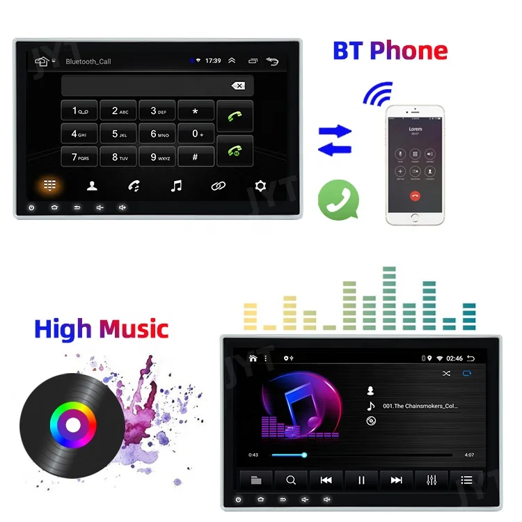 10 Inch Touch Screen Car Music Stereo Radio GPS Navigation System 1 Din Android Dashboard