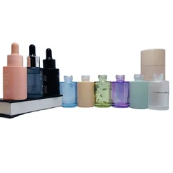 10ml 30ml 50ml 75ml 100ml Luxury facial serum oil packaging matte pink frosted square glass dropper bottle