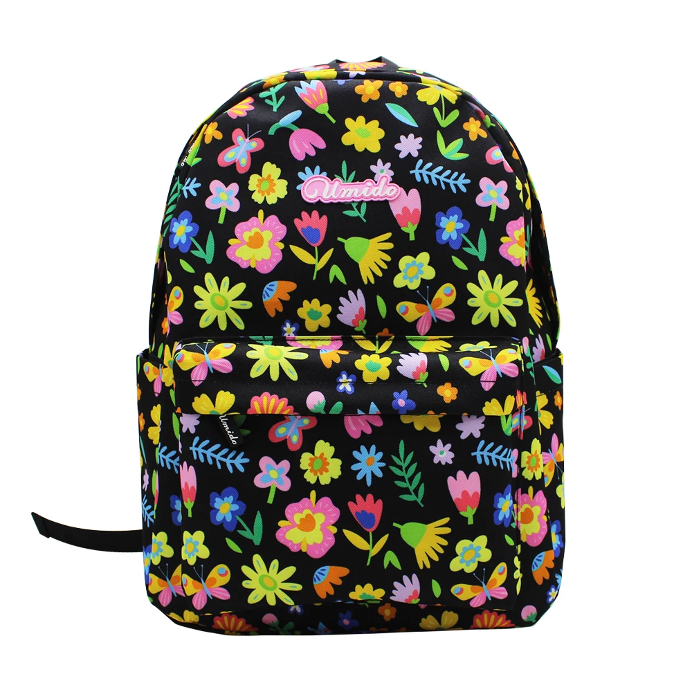 Factory Direct Sale Customised Flower Leaf Butterfly Pattern Designs Bookbags Multicolor Kids Backpacks School Bag