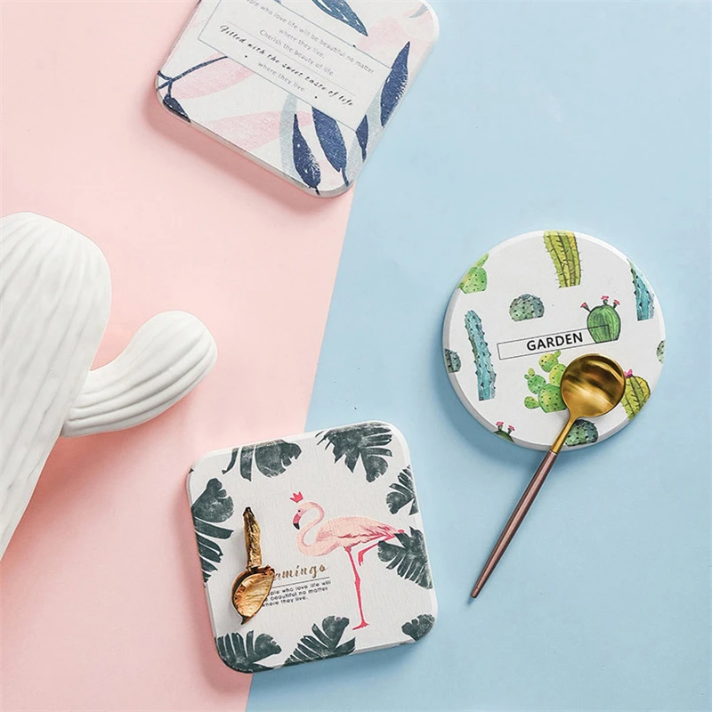 
INS Strong Water Customer Logo Eco Friendly Diatomite Cup Coaster Mat 