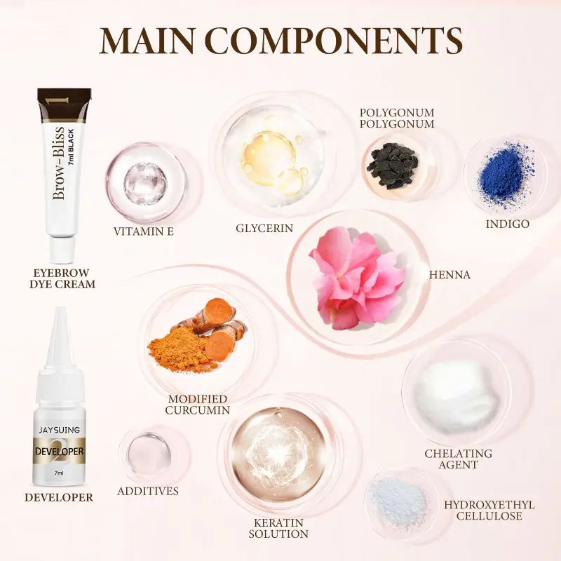 Semi Permanent Eyebrow Coloring Waterproof Long-Lasting DIY Color Styling Wax Dyeing Makeup Eyelashes Eyebrows Dye Cream