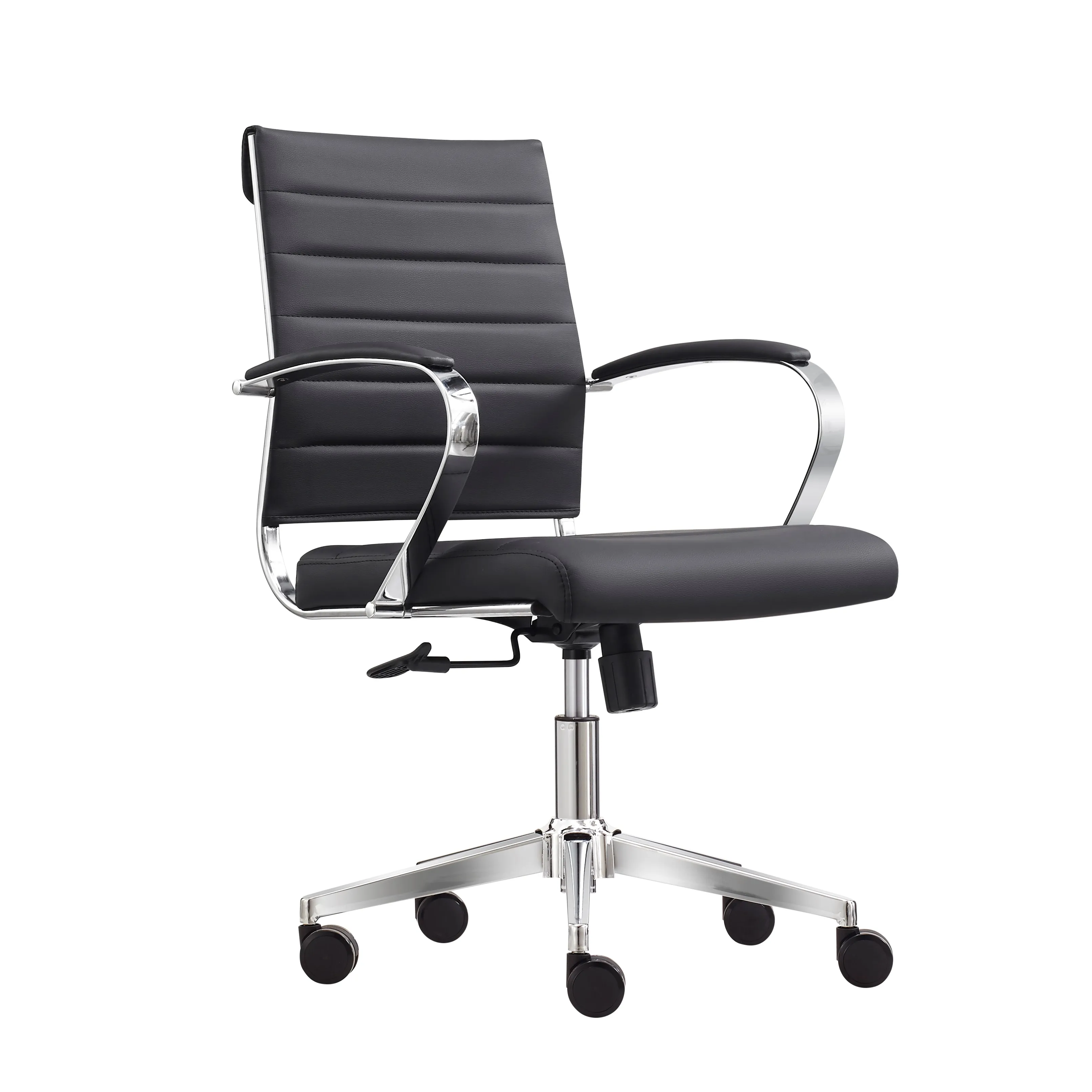 Modern design black color office chair aluminium base staff swivel chair for meeting room