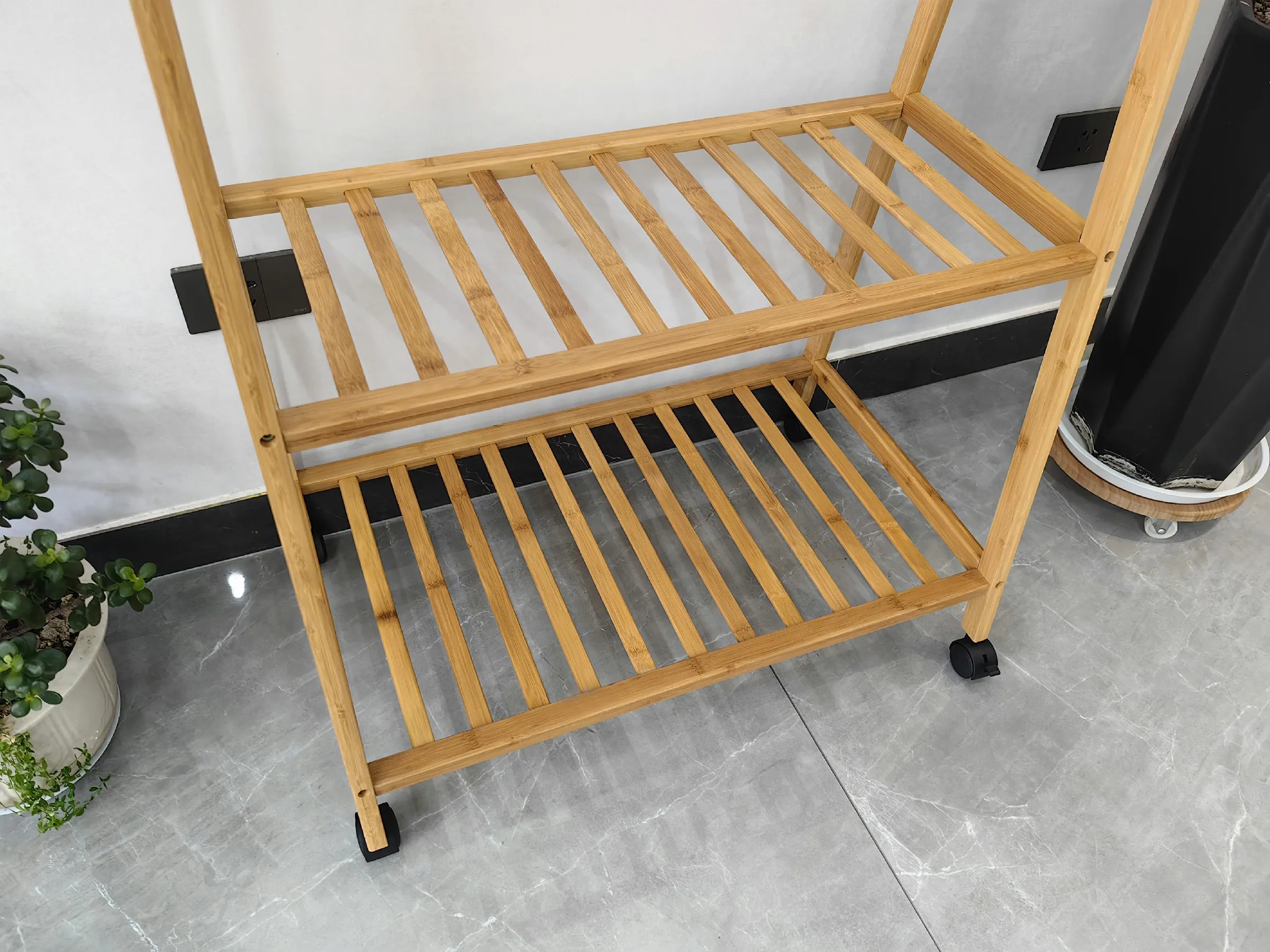 Heavy Duty Garment Racks Bamboo Clothes shelf for Hanging Clothes