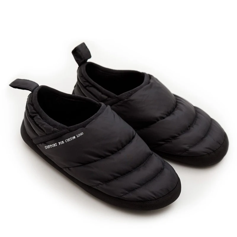 Winter Indoor Ultralight Down Slippers Women Mens Soft Warm Quilted Antiskid Slip-On Down Slippers Shoes