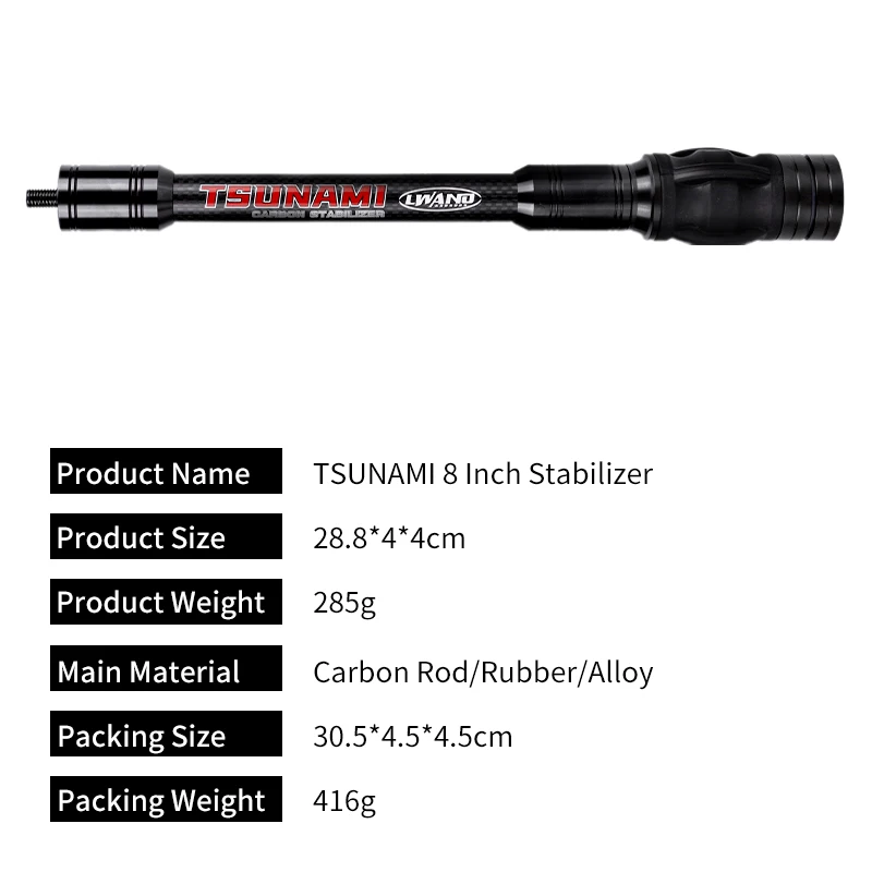 High Quality Portable Shooting Absorber Long Pole 8 Inch Hunting Archery  Compound Bow Stabilizer