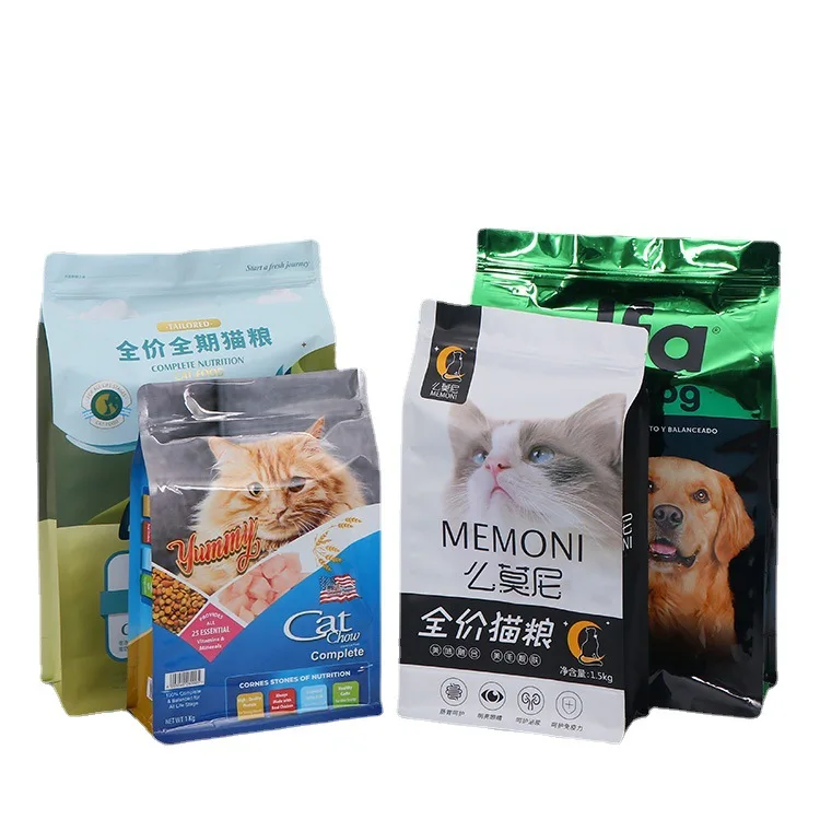Custom printed pet plastic food package tray sealing wrap mylar packaging film rolls for pet food