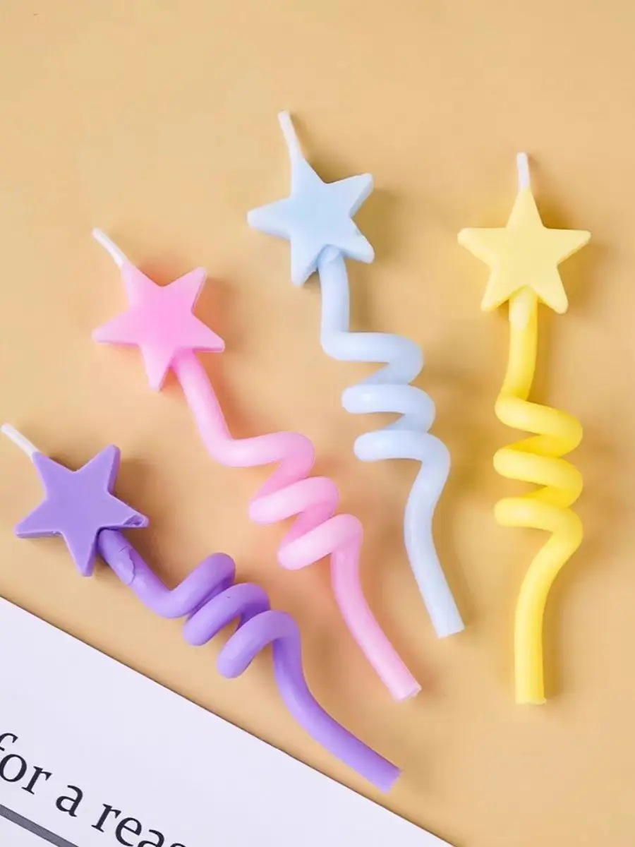 Creative spiral candles Heart and star shaped Birthday Candles to light up happy hours