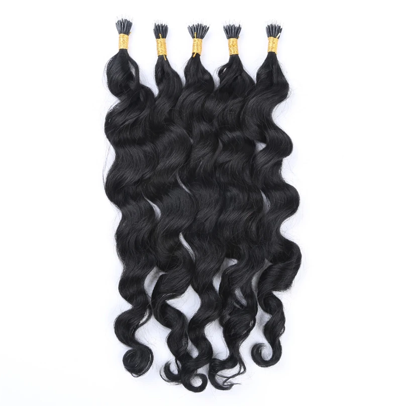 Factory Outlet High Quality Nano Tip Hair Extensions Deep Wave Virgin Remy Human Nano Tip Hair Brazilian Hair Unprocessed 10A