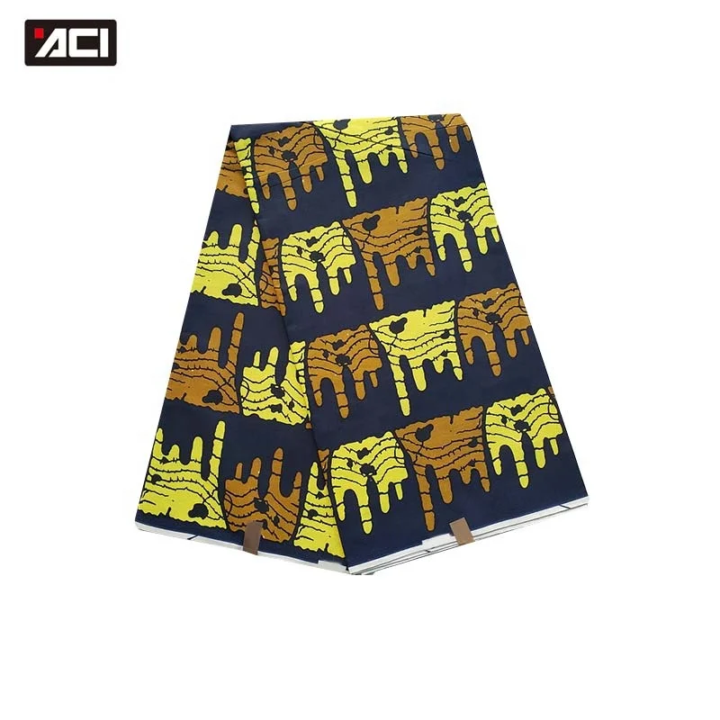 ACI Ankara Fabric African Real Wax Prints Cotton Tissus Africains Nigeria Batik Wholesale African Wax Fabric 6 Yards/Piece