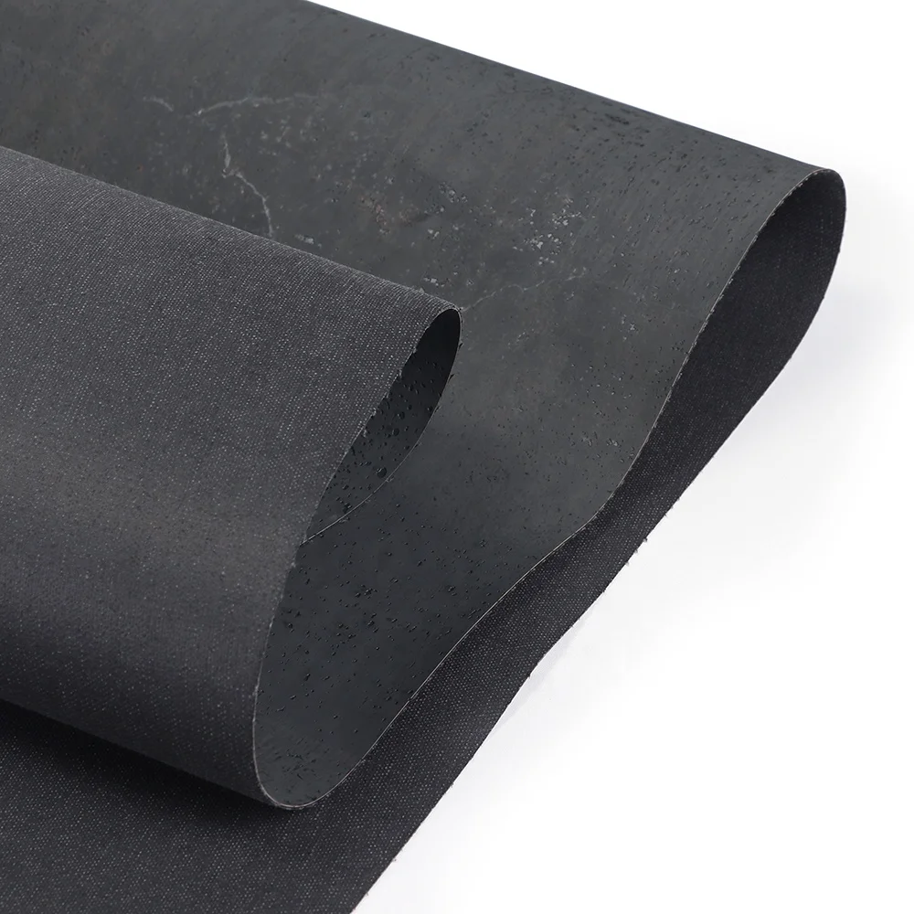 Portugal Import Black Natural Pattern Printed Cork Leather For Bags