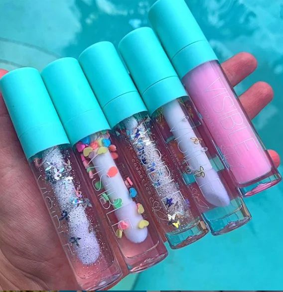 Lip Waterproof Lipgloss New Mixing Butterfly Collection Bomb Clear Flower Candy Gold Color Creamy Glitter Gloss