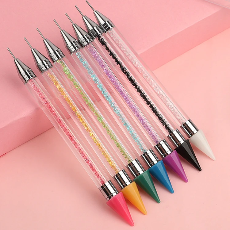 New Pattern Multi Function Nail Polish Painted Pen Manicure Point Drill Double Head Diy Crayon