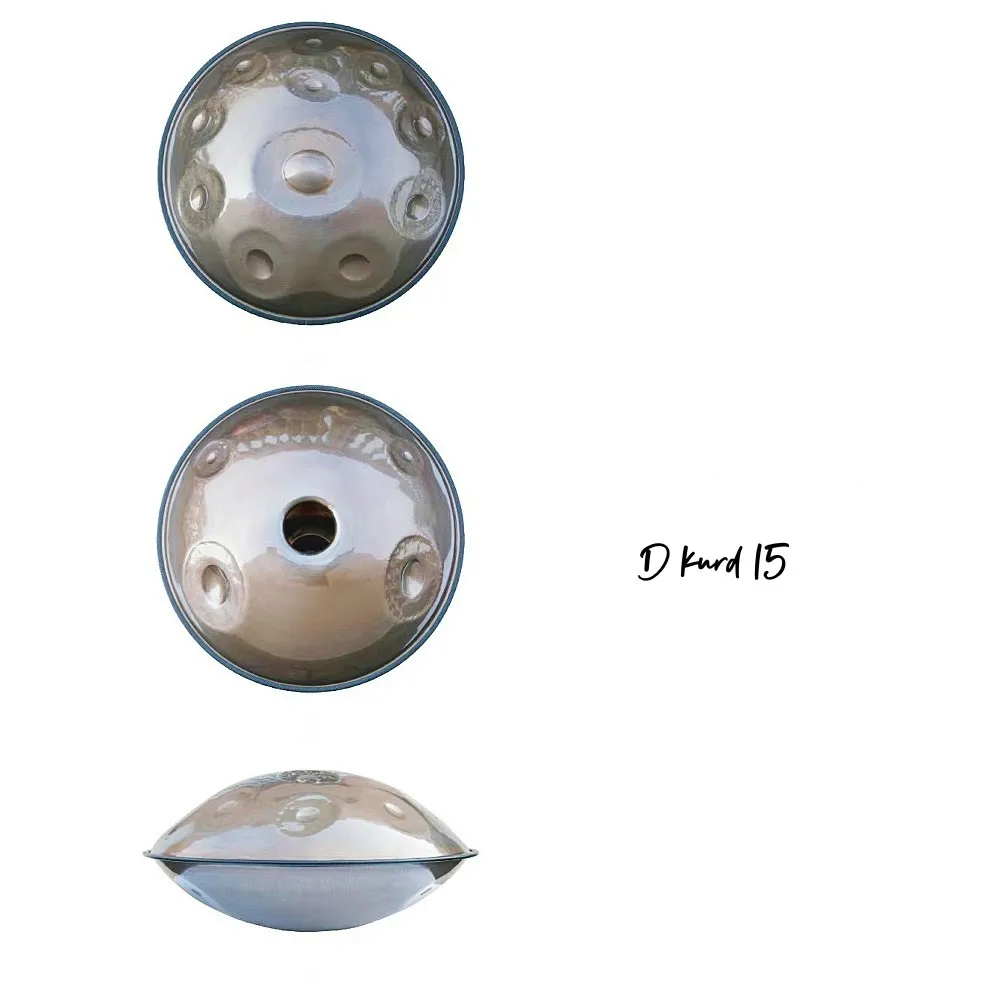 JELO A-H-8 stainless steel hand pan drum D kurd 15 notes  22 inch   handpan drum tongue musical bag case tasche drums handpans
