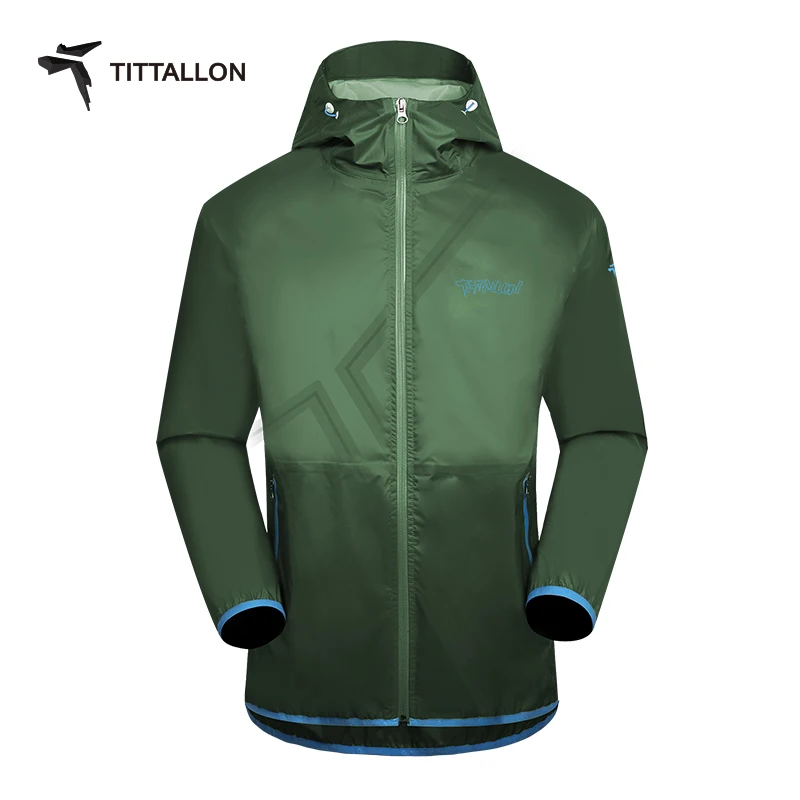 
OEM men climbing waterproof quick-dry light weight windbreak thin hooded jacket windproof overcoat 
