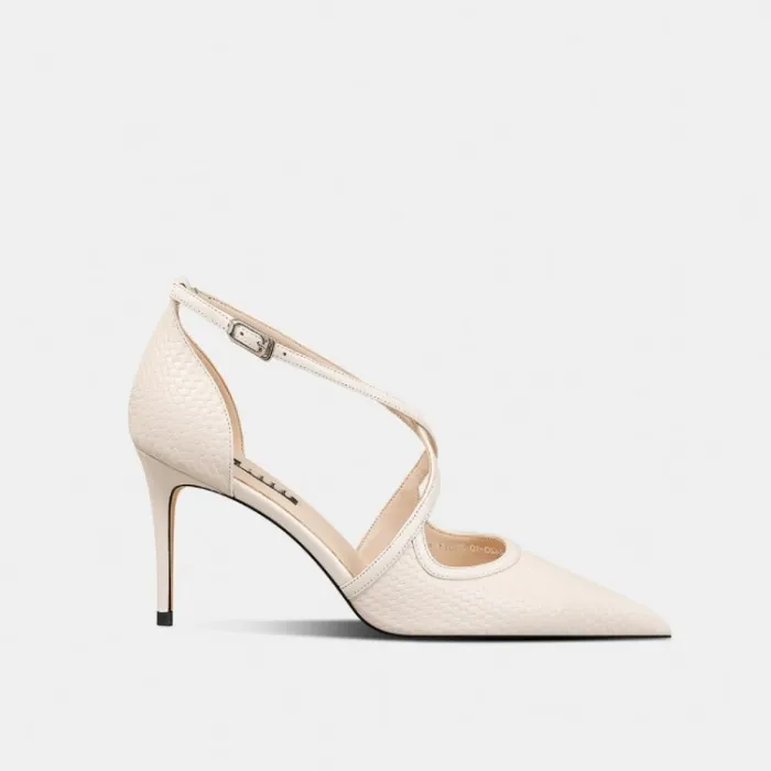 Handmade Women Genuine Leather Thin High Heel Cross Strap Pumps Elegant Office Ladies Dress Pumps Shoes