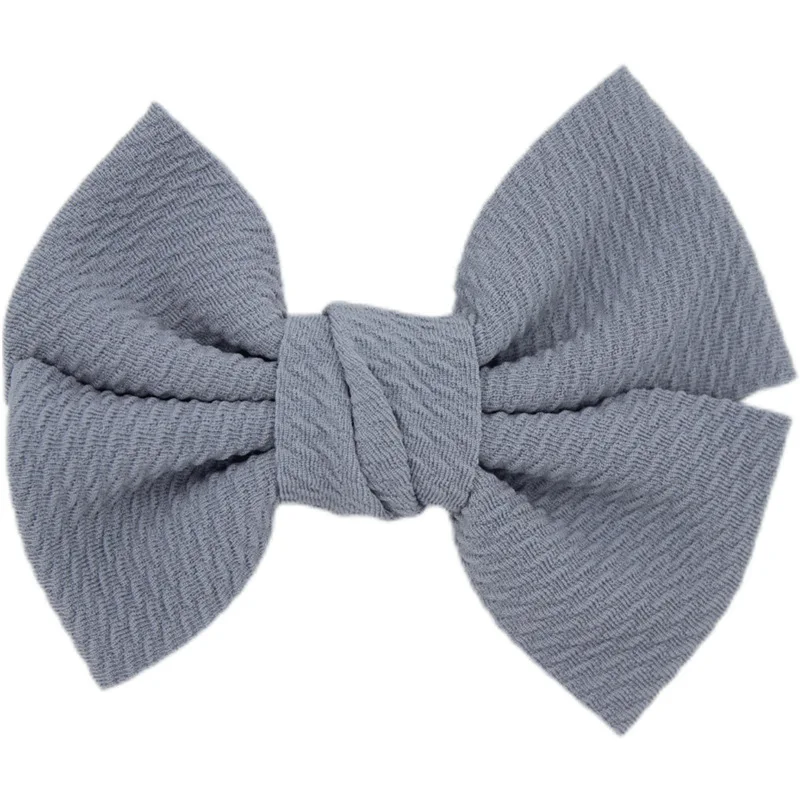 New Arrival Barerres 4.5" Solid Fabric Waffle Hair Bows Without Hair Clip For DIY Hair Accessories