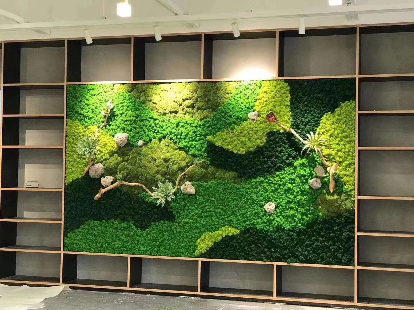 Green preserved moss wall Custom vertical garden hedge fence wall artificial green plant wall