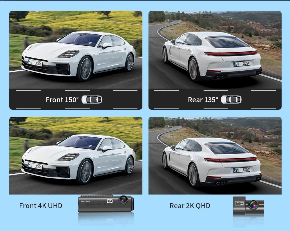 dvr for car Advanced 4K Dashcam car dash cam 2 cam Blackbox Camera for Car Recording and Auto Sight Monitoring