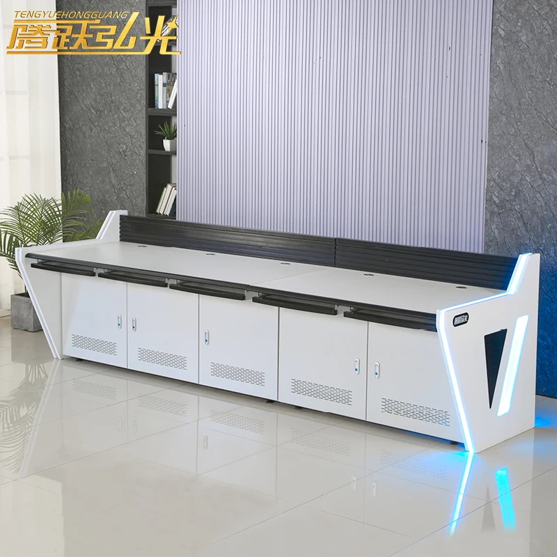 five workstations DV Style Command Center Consoles Monitoring Table Conference Room Furniture Office Furniture