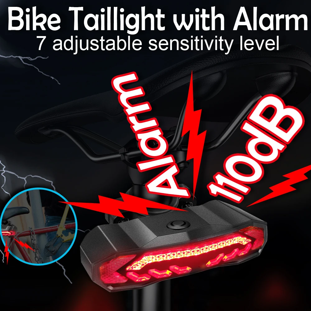 IP65 Waterproof USB Smart LED Rear Bike Light Set Safety Indicator Turn Signal Riding Lights Motorcycles Bicycles