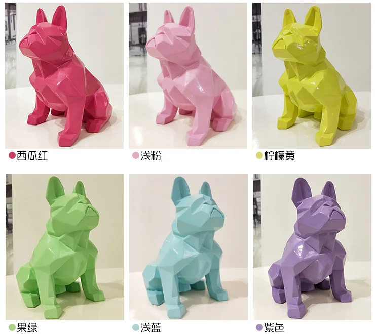 Polyresin Unique Custom Color S&M Size Indoor and Outdoor in Fiberglass Dog Animal Statues Home Decoration American Bully