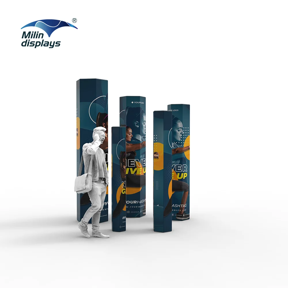 Подгонянная квадратная Алюминиевая Подставка 3D ЭЗ торговое оборудование с подсветкой тканевая башня знак световые коробки дисплеи
