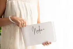 Custom print fashion saffiano pu leather makeup bag