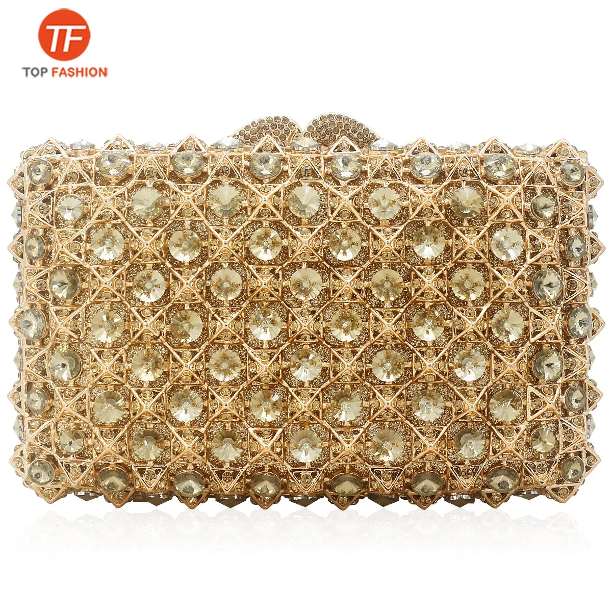 China Factory Wholesales Luxury Crystal Rhinestone Clutch Evening Bag Hollow Out Clutch Purse for Women