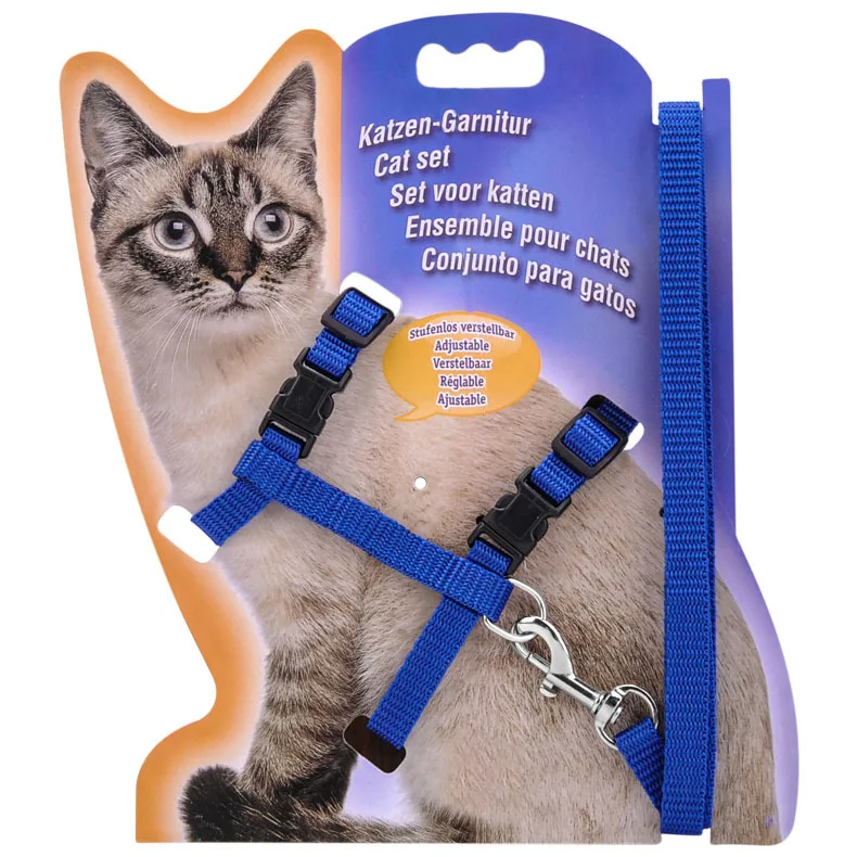 Wholesale Cat rope chest Strap I-Line walking cat nylon Leash with Cat breast strap pet leash