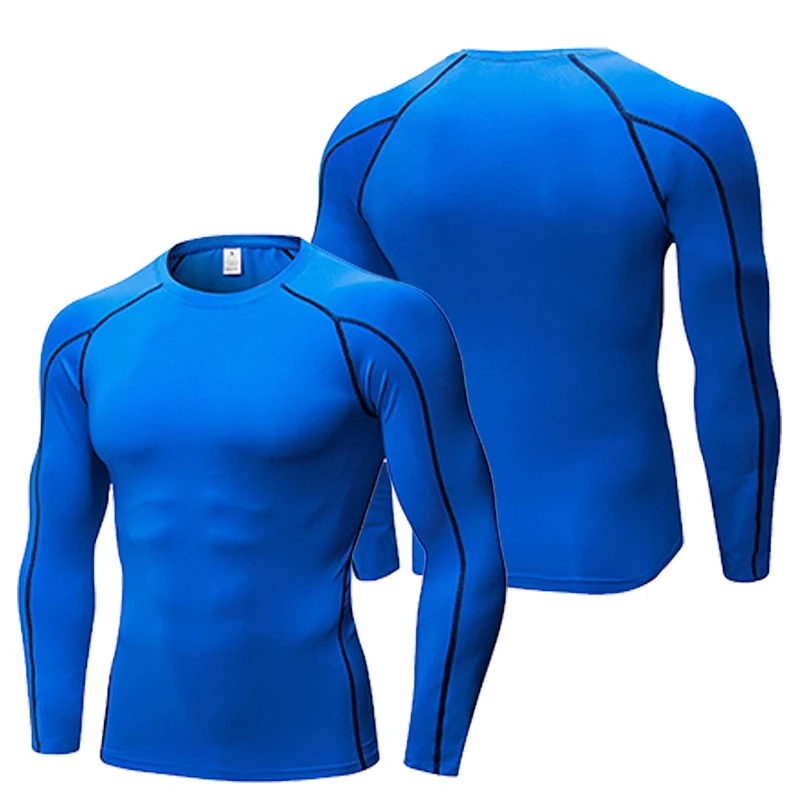 Men Compression Under Base Layer Tops Long Sleeve Quick Dry Sports Shirt custom mens gym long sleeve blank tight shirts