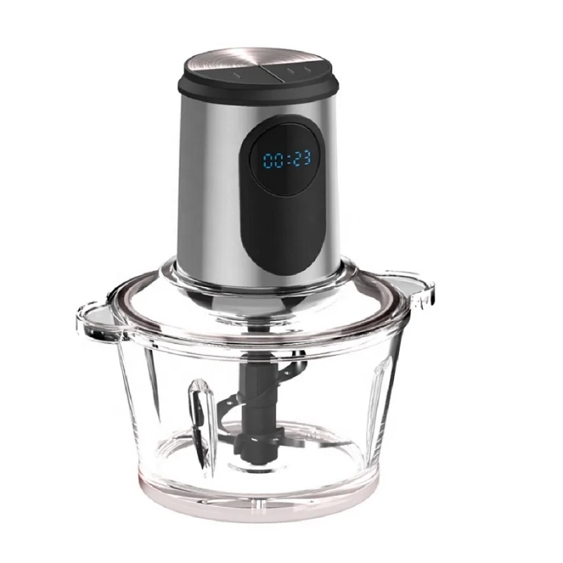 Hot sale LED display food chopper, 2L3L detachable blades slicer, 350W 500W digital meat grinder with CE CB RoHs ETL Certificate