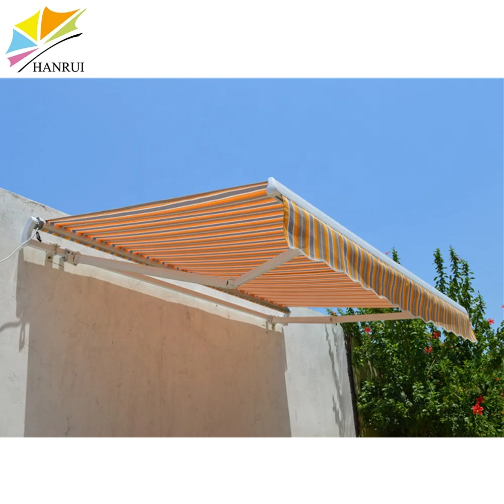Fast Delivery Waterproof UV Protection Balcony Cheap Patio Retractable Aluminum Electric Roof Side Awning