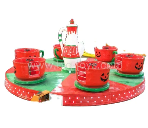 Hottest Halloween Pumpkin Rotatory Cup Rides Kids Games Tea Cup Park Rides