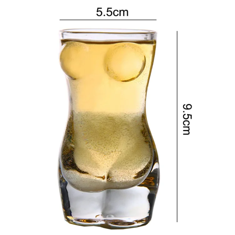 Customized 2oz beer whisky vodka  glass cup Bikini Shot Glass