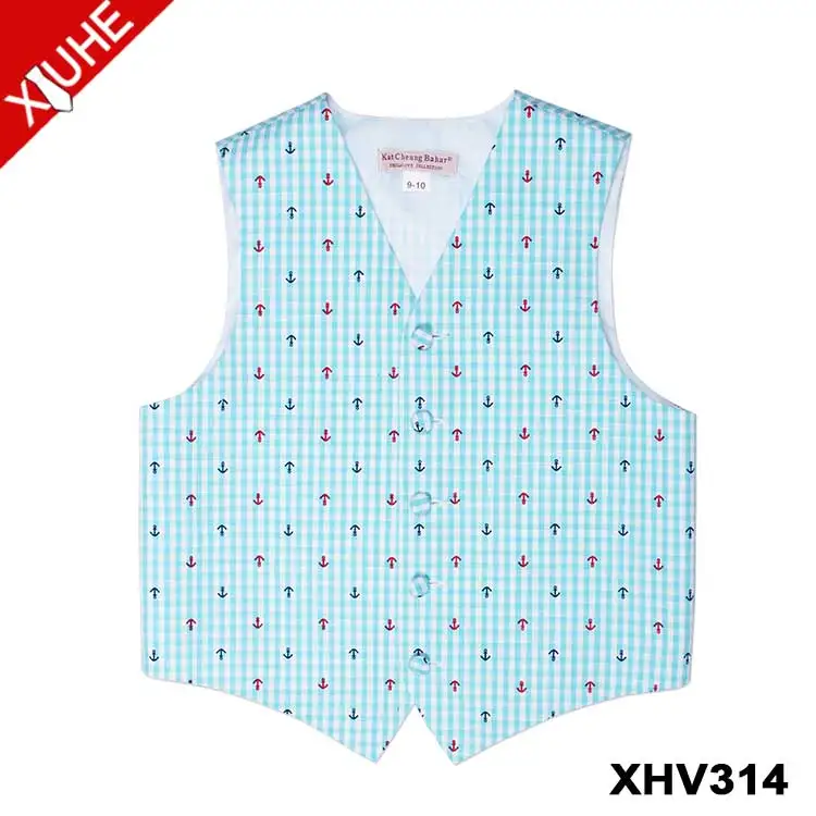 Fashion Kids Sky Blue Formal Wear Waistcoat for boy Vest Woven Custom Polyester Vests & Waistcoats