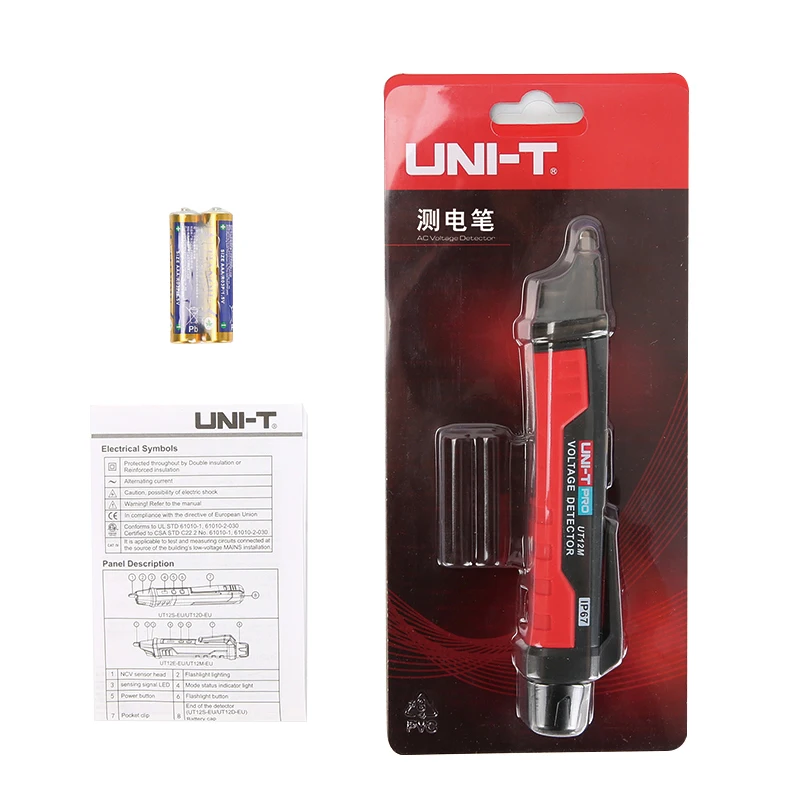 UNI-T UT12E AC 24V-1000V 50Hz/60Hz Non-contact Electric Voltage Detector Tester Pen Pencil with Waterproof