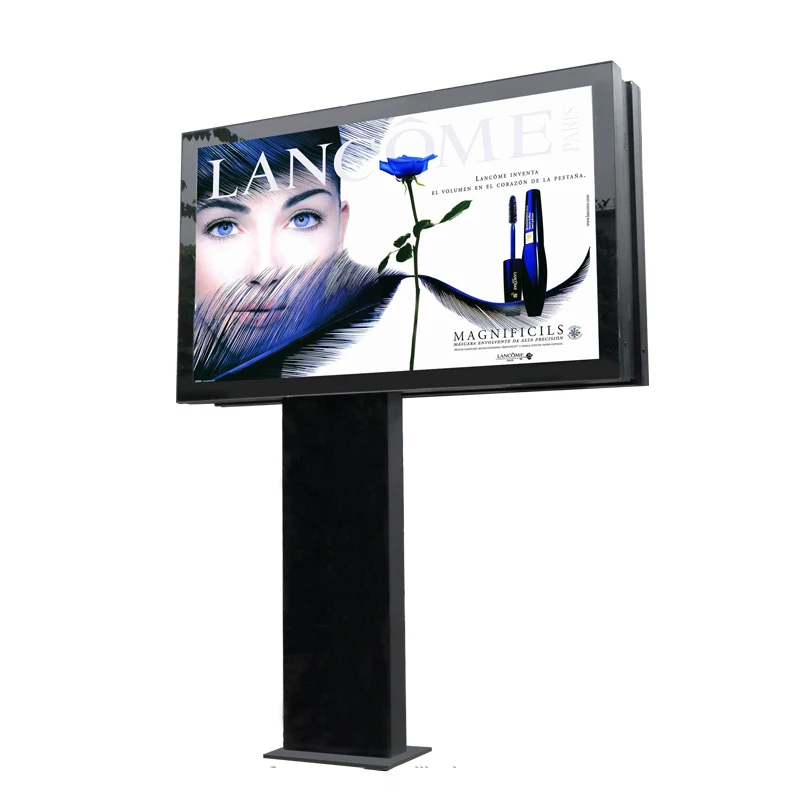 Factory Direct Sale Structure Steel Solar Single-Pillar Power Panel Led Display Double Advertising LED digital billboards