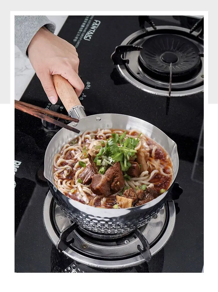  Кастрюля для супа и молока с деревянной ручкой в японском стиле кастрюля из нержавеющей стали еды