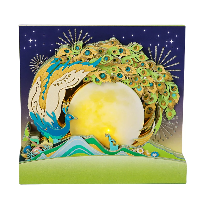 Custom Animal Memo Pad 3D Notepad Moonlight Peacock Note Pad Art Paper Crafts Kawaii Stationery Set Novelty Gift Birthday Item