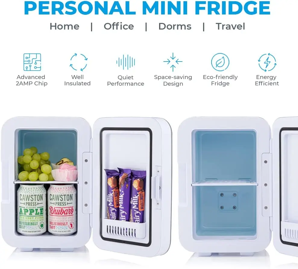 Mini Refrigerators for Hotel Make up Fridge 6 litre Glass Beauty Fridge Cosmetics Portable Mini Fridge With Mirror
