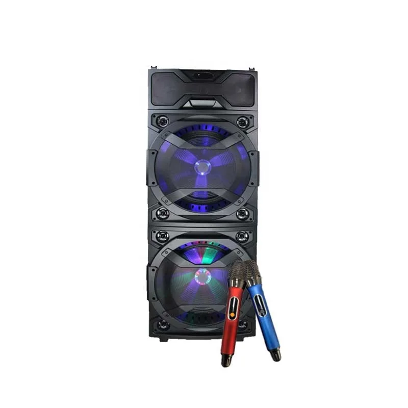 High Power DJ Stage Speaker  Double 12 Inch USB Blue tooth sound box with LED Flashing Light