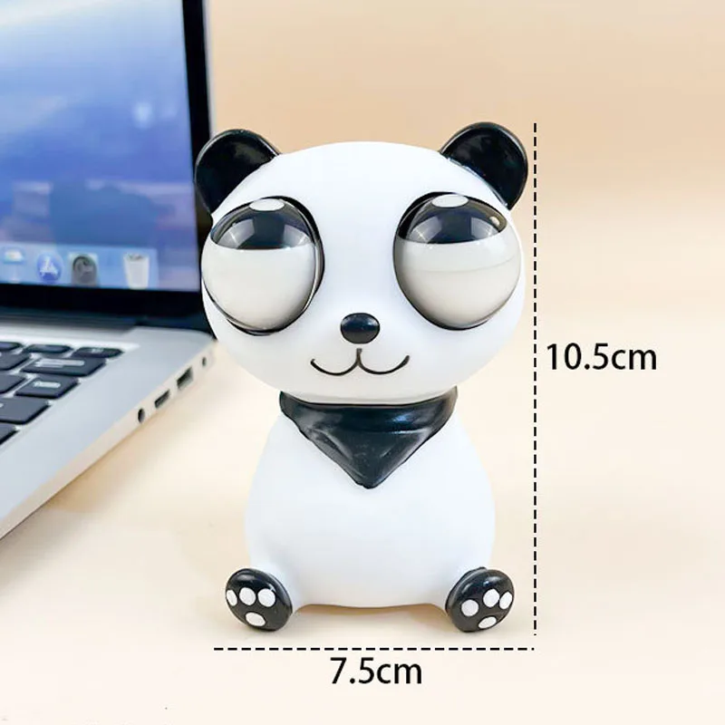 Novelty Gag Toys Stress Relief Practical Joke Fun Squeeze Cartoon Panda Eye Popping Out Squeeze Stress Toy