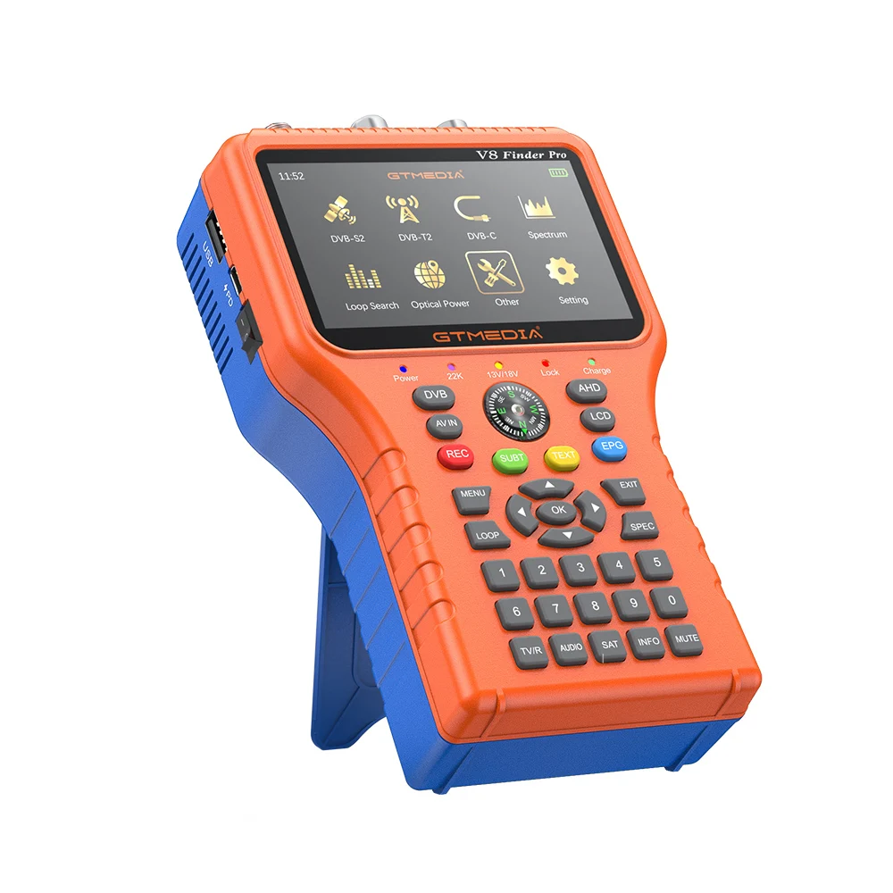 H.265 Combo Meter DVB S2 DVB T2 DVB C 4.3 inch Screen Spectrum Analyzer USB WIFI CCTV Camera in AHD GTMEDIA V8 Finder Pro