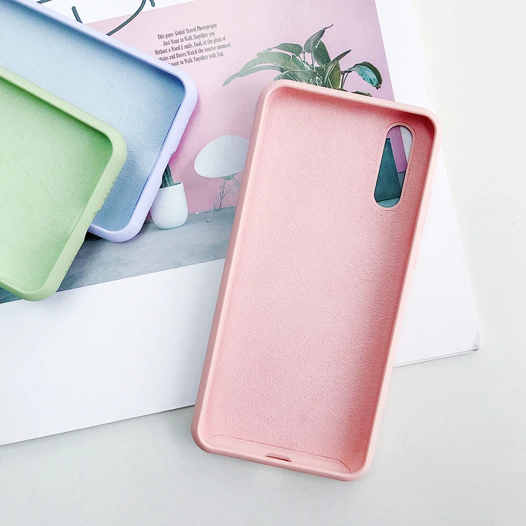 
Full cover scratch proof microfiber cloth liquid silicone mobile cell phone case for huawei p 20 
