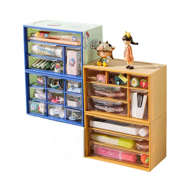 Hair Jewelry Organizer Container for Home Stackable School Stationery Book Shelf Office Drawer Organizers Desk Storage Boxes