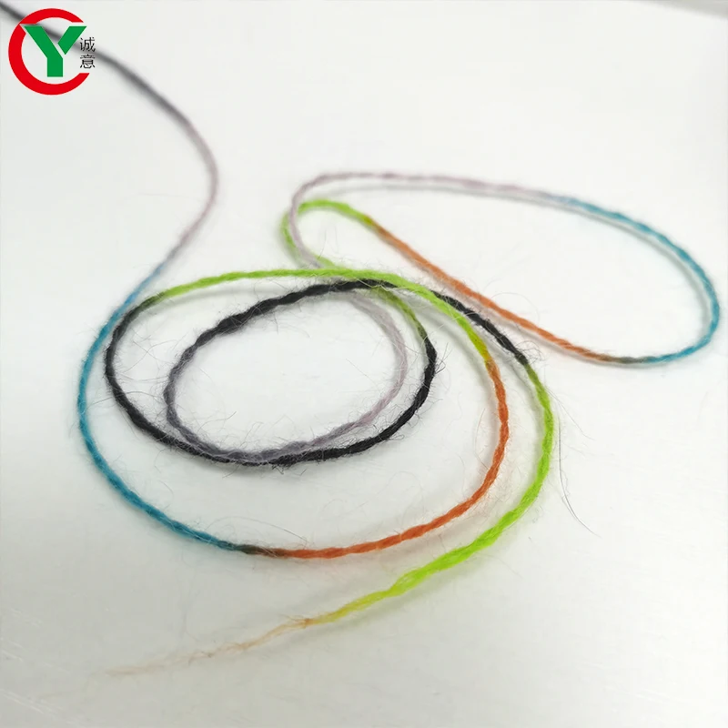 Hot Selling Russian High Quality Rainbow Color Segment Dyed Angora Goats Wool Soft Long Hair Knitting Wool Fabric Angora Yarn