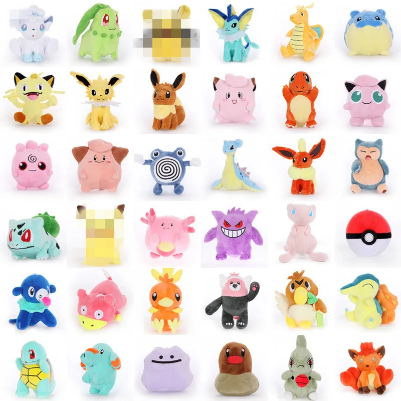 Wholesale 8 inches 100 models pokemoned plush toys The second series kawaii doll stuffed animal toys for claw machine