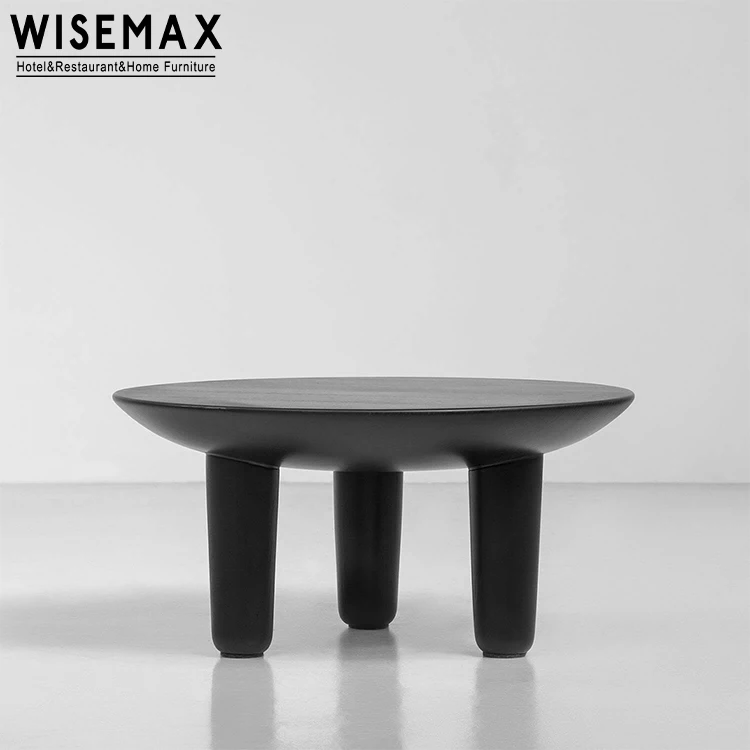WISEMAX FURNITURE Manufacturer solid wood tea table set round coffee table sofa side tables with three legs