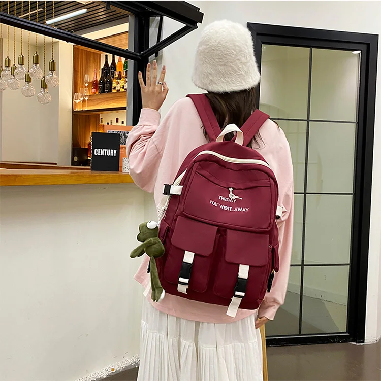wholesale korean style nylon school backpacks for university girls womens students laptop university students book backpacks